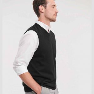 Russell Athletic Collection Sleeveless Cotton Acrylic V Neck Sweater 716M