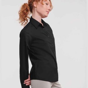 Russell Athletic Collection Ladies Long Sleeve Easy Care Poplin Shirt 934F