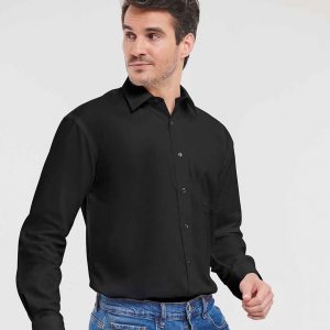 Russell Athletic Collection Long Sleeve Easy Care Cotton Poplin Shirt 936M