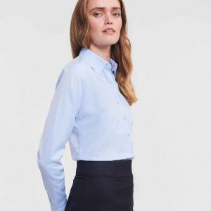 Russell Athletic Collection Ladies Long Sleeve Herringbone Shirt 962F