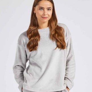 Brand Lab Ladies Plush Fleece Crew Neck Sweatshirt BH210