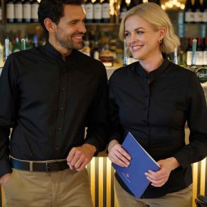 Brook Taverner Volterra Long Sleeve Grandad Collar Shirt 4571