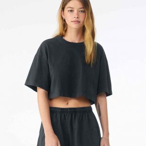 Bella Ladies Heavyweight Washed Cropped T-Shirt 6882GD