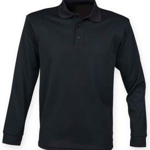 Henbury Unisex Long Sleeve Coolplus® Piqué Polo Shirt H478