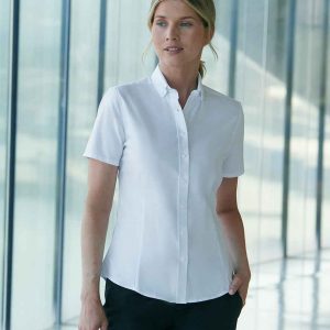 Henbury Ladies Modern Short Sleeve Regular Fit Oxford Shirt H518R