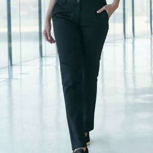 Henbury Ladies 65/35 Flat Fronted Chino Trousers H641