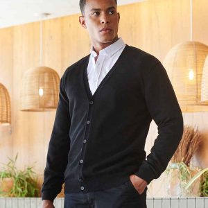 Henbury Lightweight Cotton Acrylic V Neck Cardigan H722