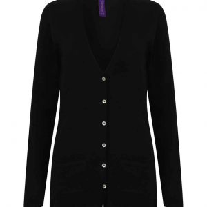 Henbury Ladies Cotton Acrylic V Neck Cardigan H723