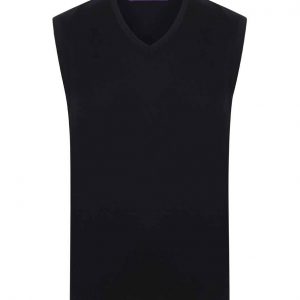 Henbury Lightweight Sleeveless Cotton Acrylic V Neck Sweater H724