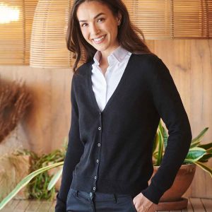 Henbury Ladies Lightweight V Neck Cardigan H726