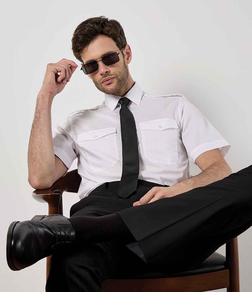 Kustom Kit Short Sleeve Tailored Pilot Shirt KK133 - Image 2