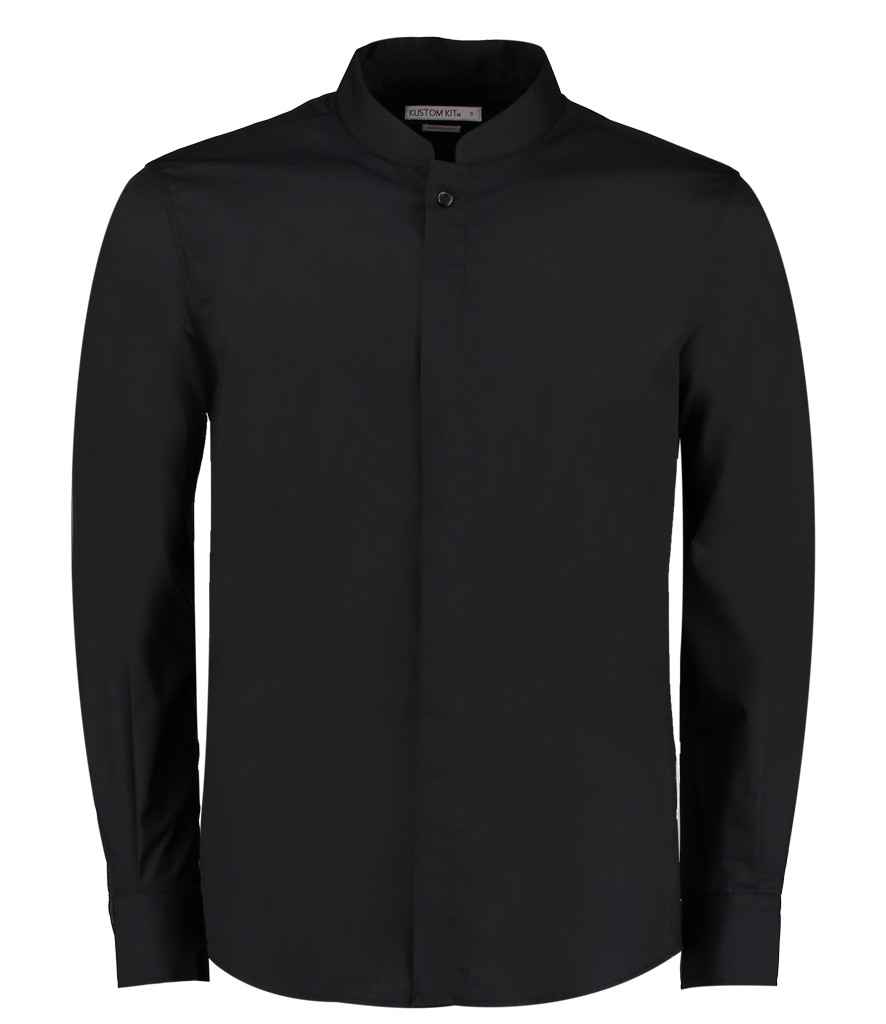 Kustom Kit Long Sleeve Tailored Mandarin Collar Shirt KK161