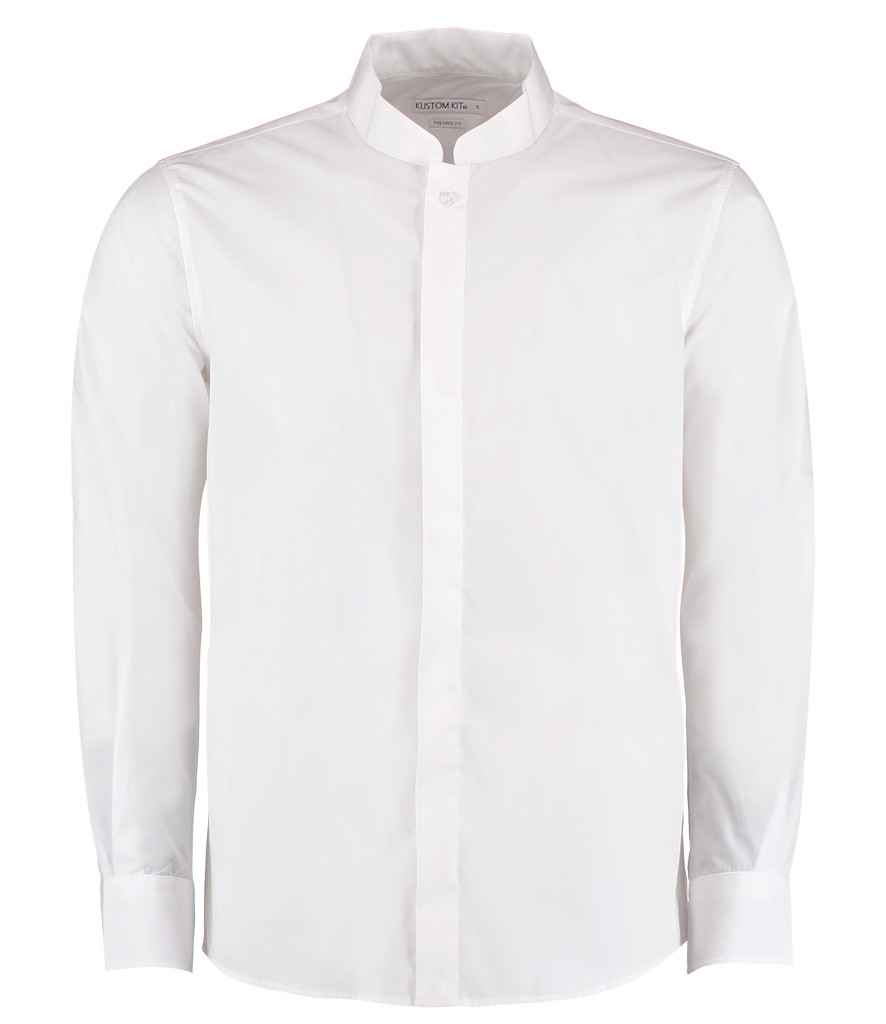 Kustom Kit Long Sleeve Tailored Mandarin Collar Shirt KK161 - Image 5