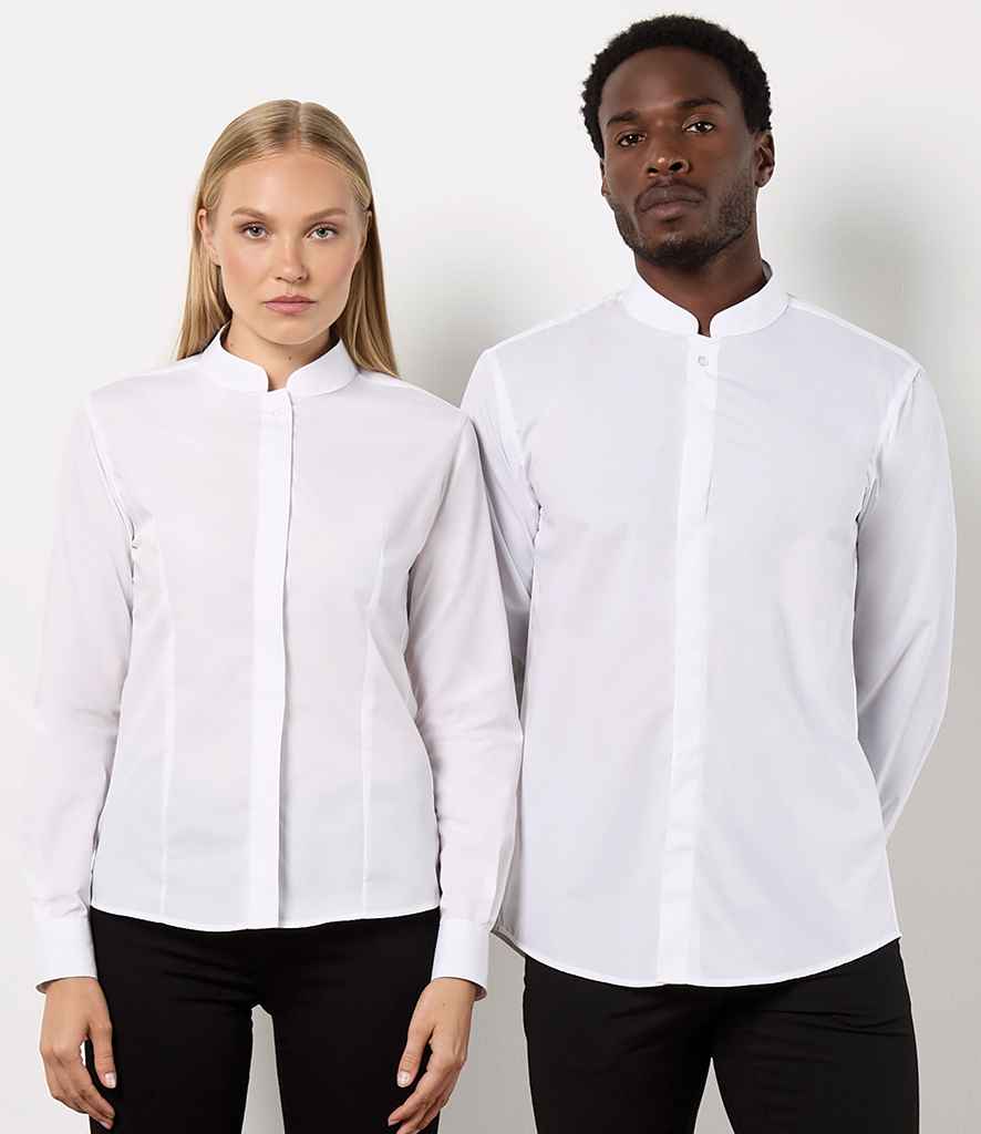 Kustom Kit Long Sleeve Tailored Mandarin Collar Shirt KK161 - Image 4