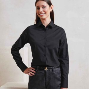 Premier Ladies Recyclight® Long Sleeve Poplin Shirt PR303