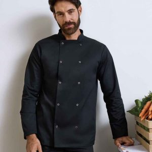 Premier Unisex Long Sleeve Stud Front Chef's Jacket PR665