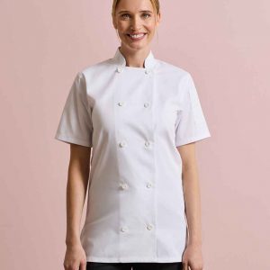 Premier Ladies Short Sleeve Chef's Jacket PR670
